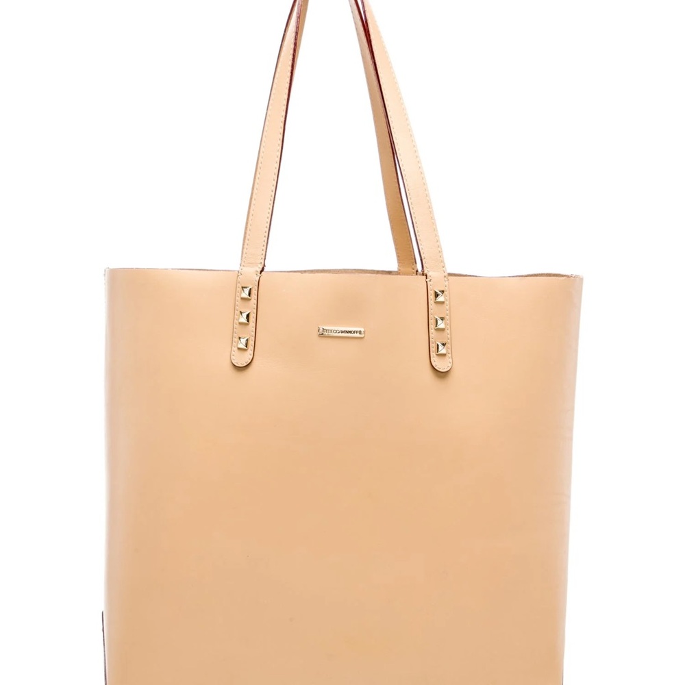 Rebecca Minkoff Tan Leather Tote with Stud Accents